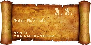 Muhi Máté névjegykártya